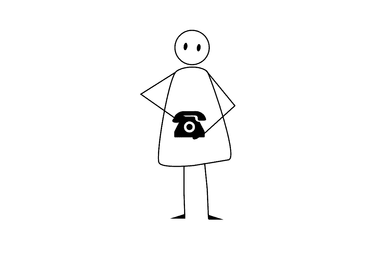 Illustration eines Strichmännchen das per Telefon berät